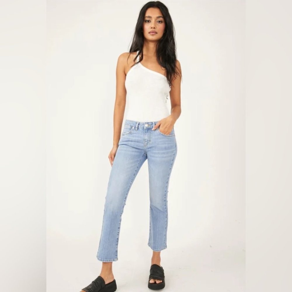 We The Free x Free People Liv Crop Flare Jeans Etna Blue